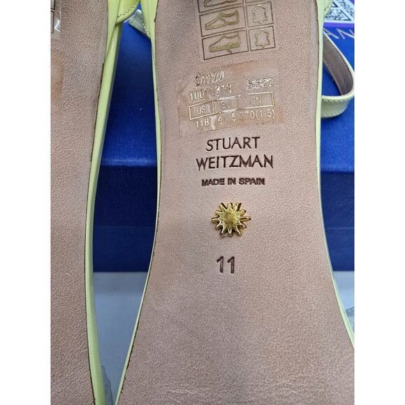 Stuart Weitzman Yellow Patent Leather Nudistscurve 100 Sandals Size 11 Women’s H - Picture 9 of 12